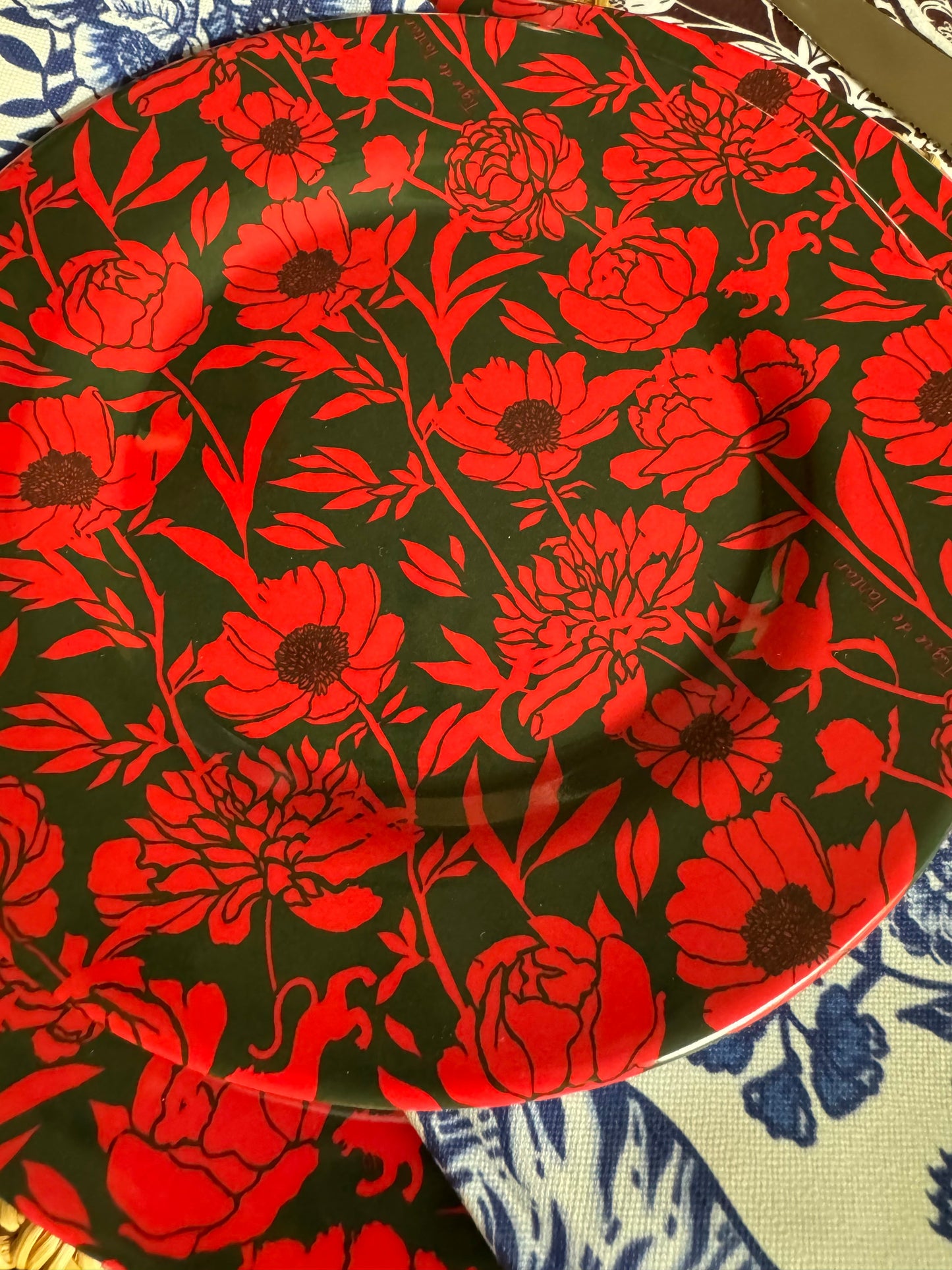 8” Melamine Salad / Dessert Plate, ITALIAN PEONY, Set of 6