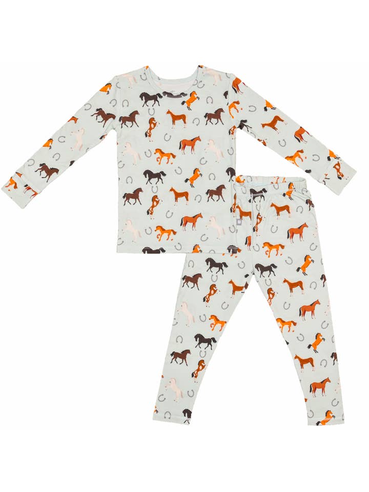 Macaron + Me - Western Horses Two Piece Jammies