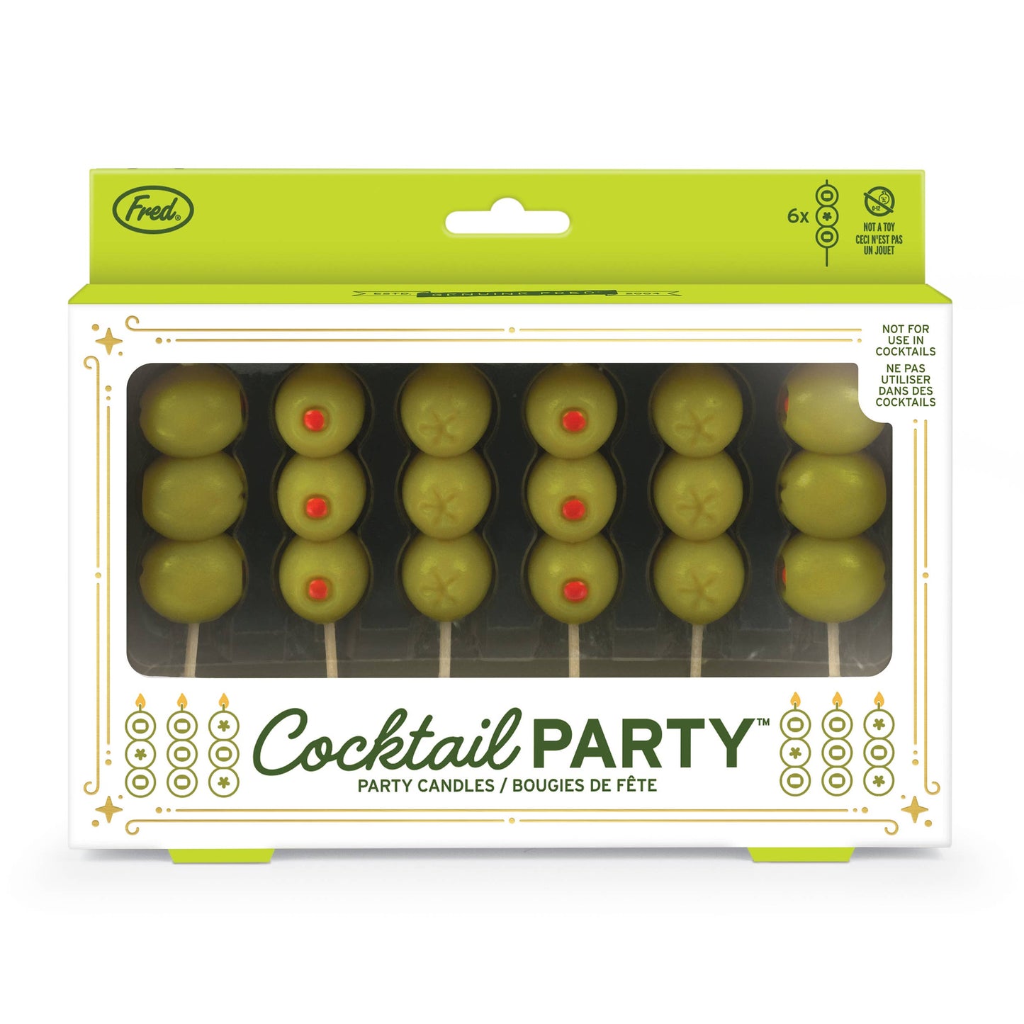 Cocktail Party Olive Candles - Set of 6