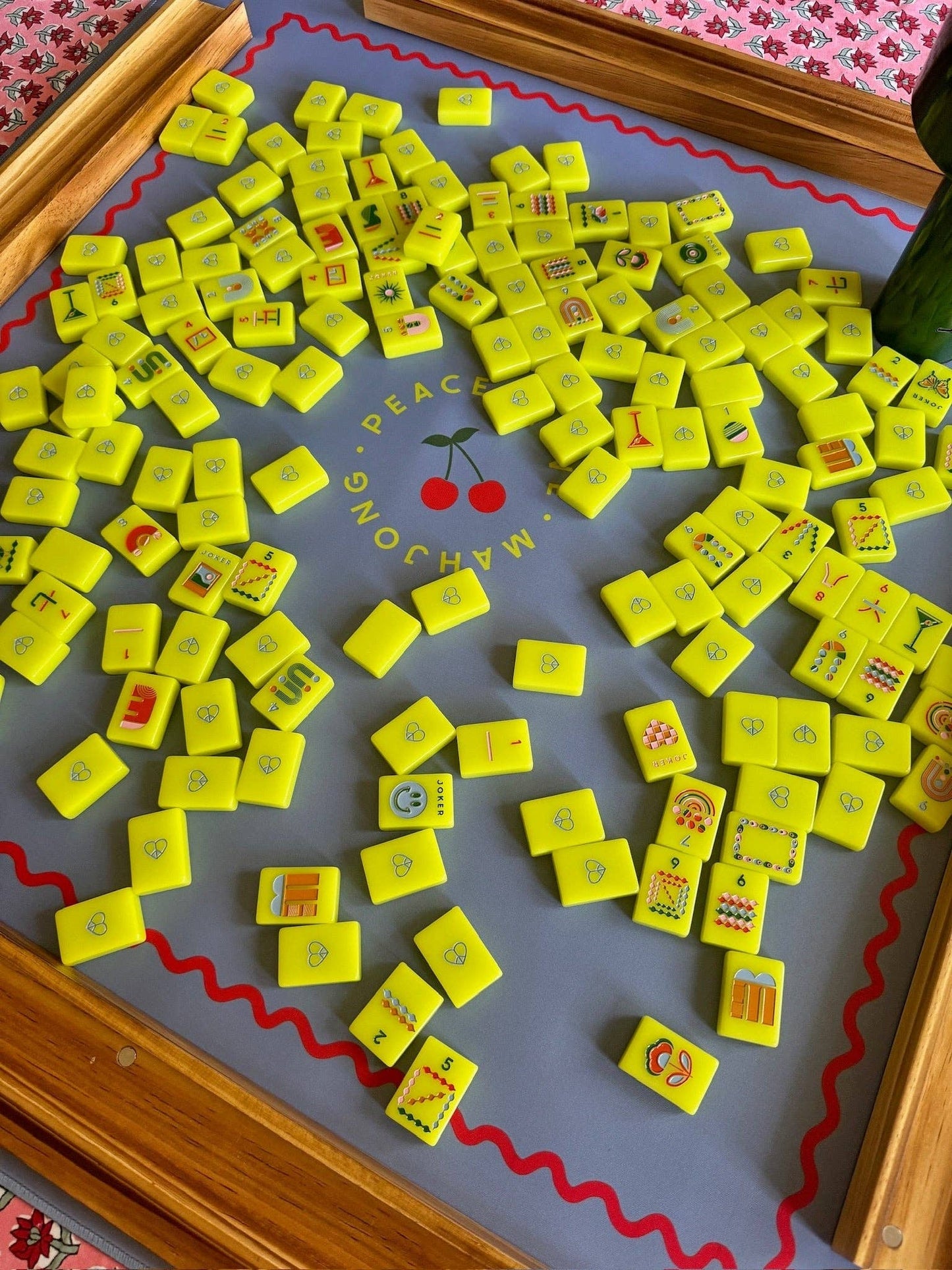 Peace Love Mahjong - Mod Tiles - Chartreuse