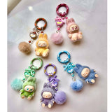 Flocked Mini Cute Monster Heart Keychain