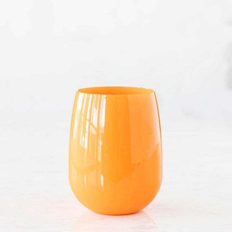 Unbreakable Stemless Wine Glass - Orange