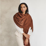 Coco Brown Hand Woven Linen Scarf