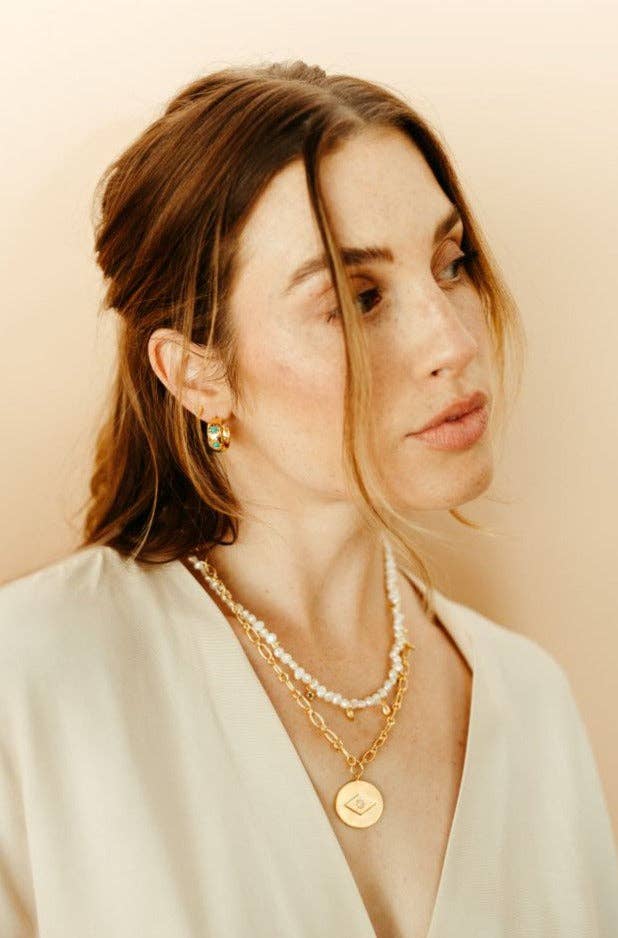 Eve Hoop Earrings - Turquoise