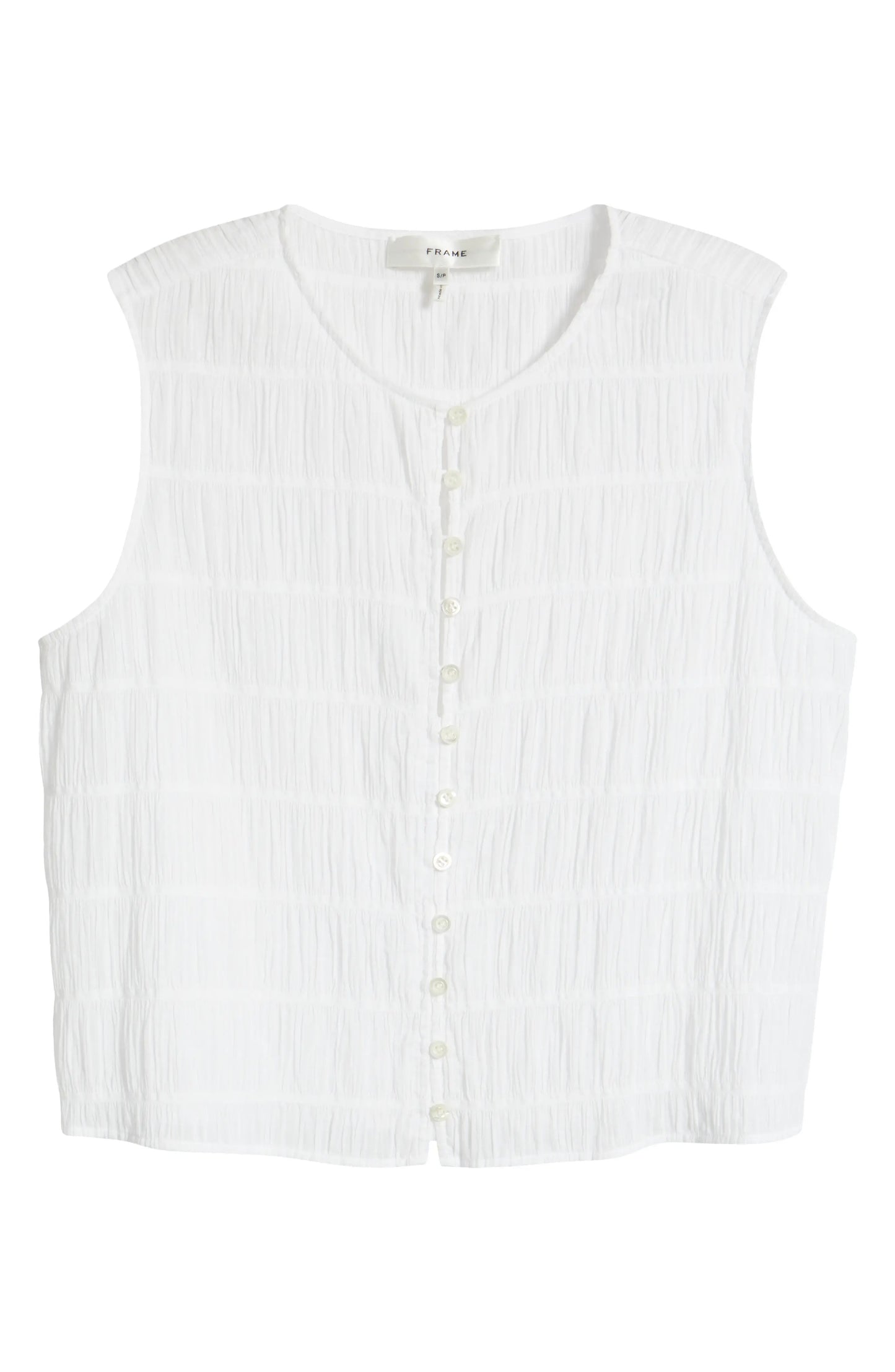 FRAME - The Smocked Tank - White