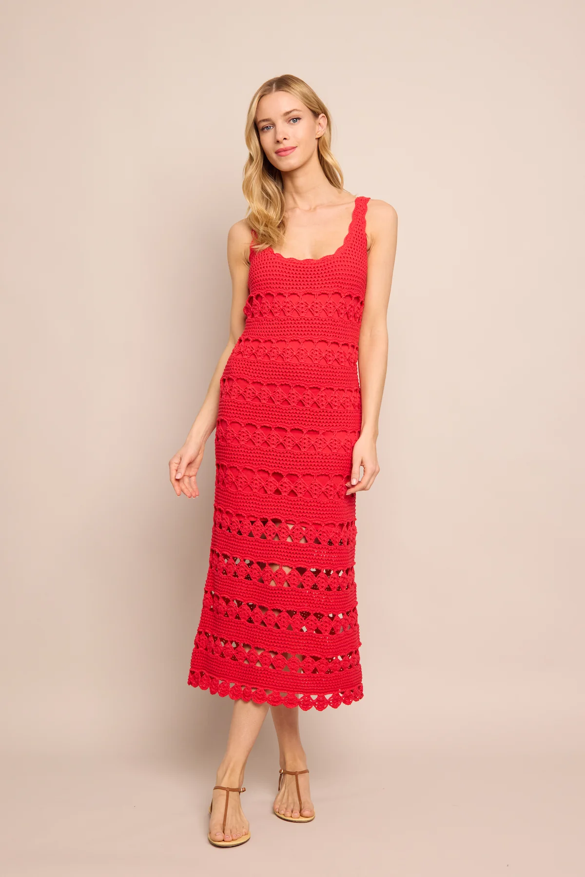 Cara Cara - Joan Dress - Red Crochet