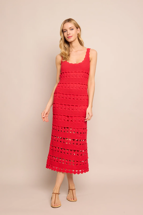 Cara Cara - Joan Dress - Red Crochet