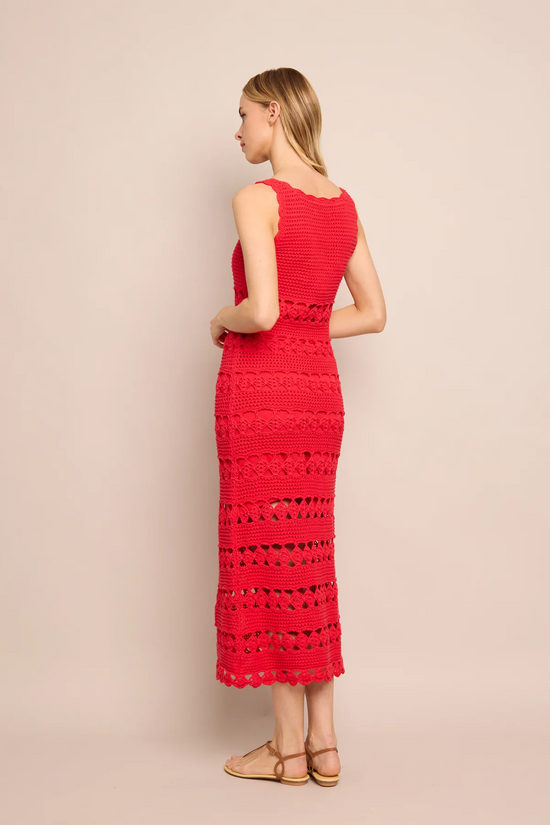 Cara Cara - Joan Dress - Red Crochet