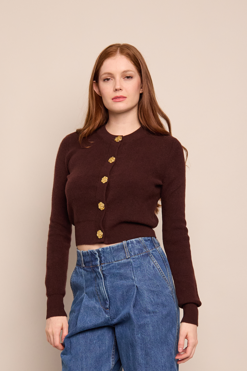 Cara Cara - Ellery Cardigan - Cocoa