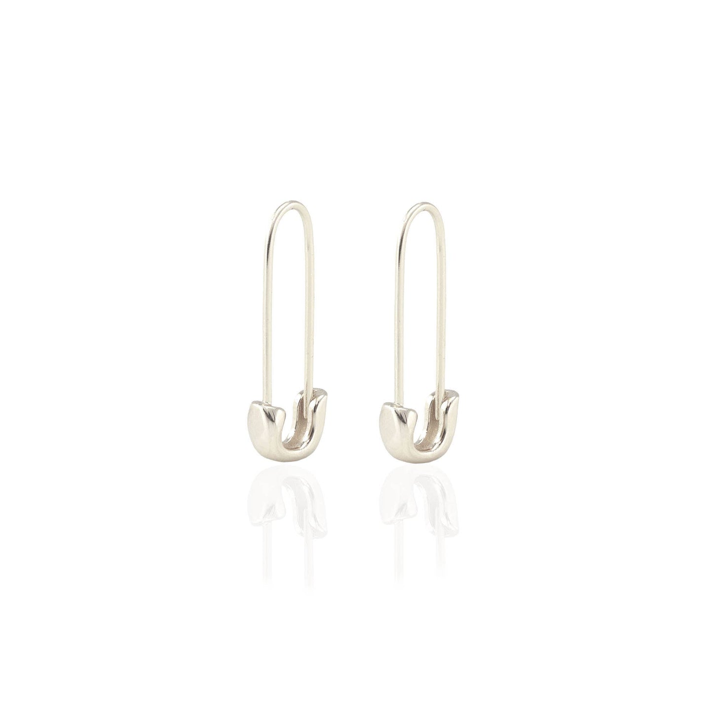 Safety Pin Hoop Earrings: Sterling Silver
