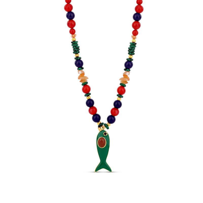 Coastal Dreams Fish Beaded Necklace