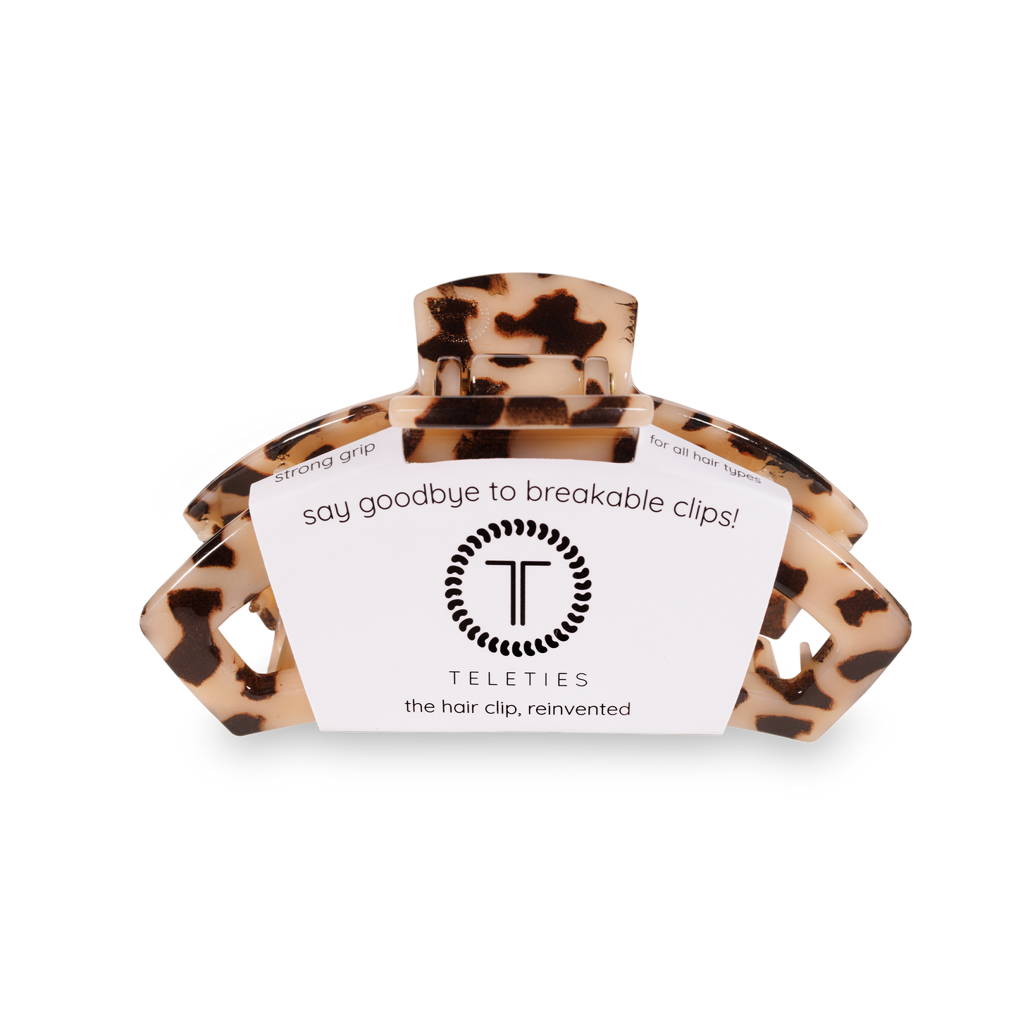 TELETIES - Open Hair Clip - Medium - Blonde Tortoise