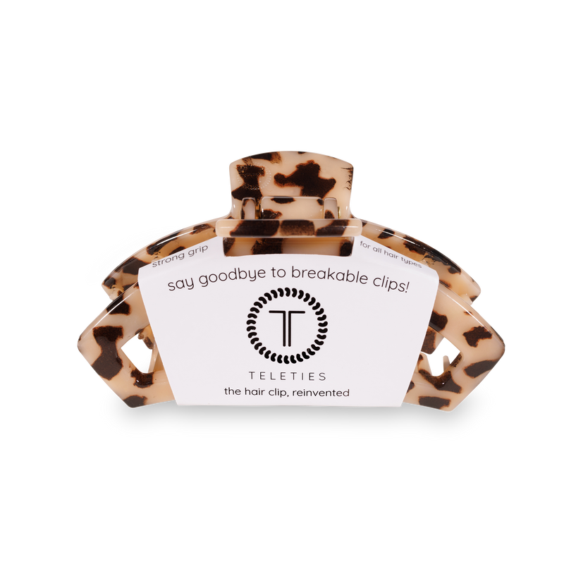 TELETIES - Open Hair Clip - Medium - Blonde Tortoise