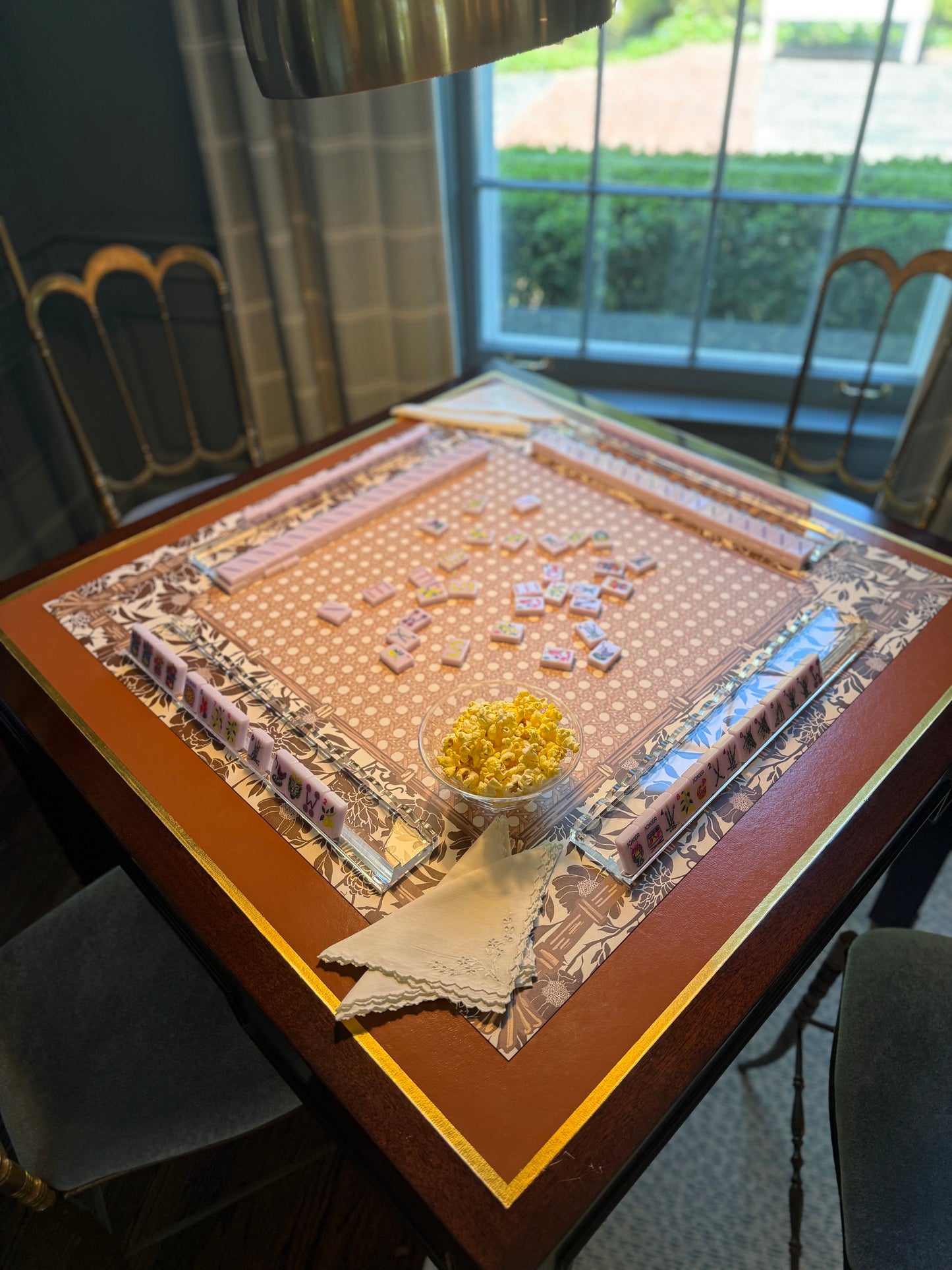 Mahjong Gaming Mat, COCONUT PEONY