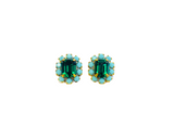 The Pink Reef - Petite Studs - Emerald & Turquoise