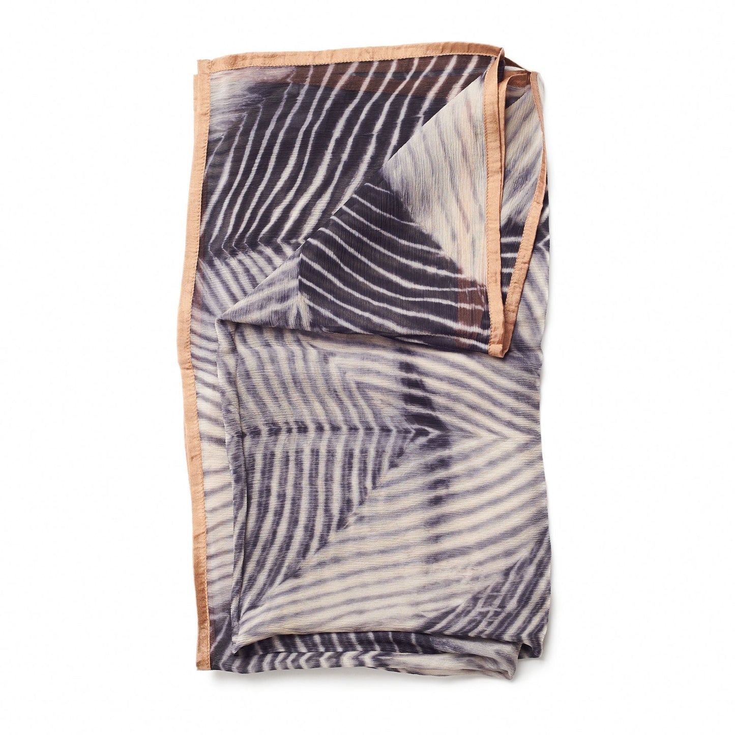 Samu Black Hand Crafted  Shibori Print Silk Chiffon Sqaure Scarf