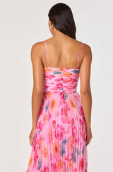 ASTR The Label - Bayley Floral Pleated Maxi Dress - Pink Multi Floral