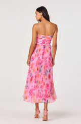 ASTR The Label - Bayley Floral Pleated Maxi Dress - Pink Multi Floral