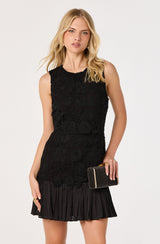Berklee Lace Bodice Mini Dress - Black