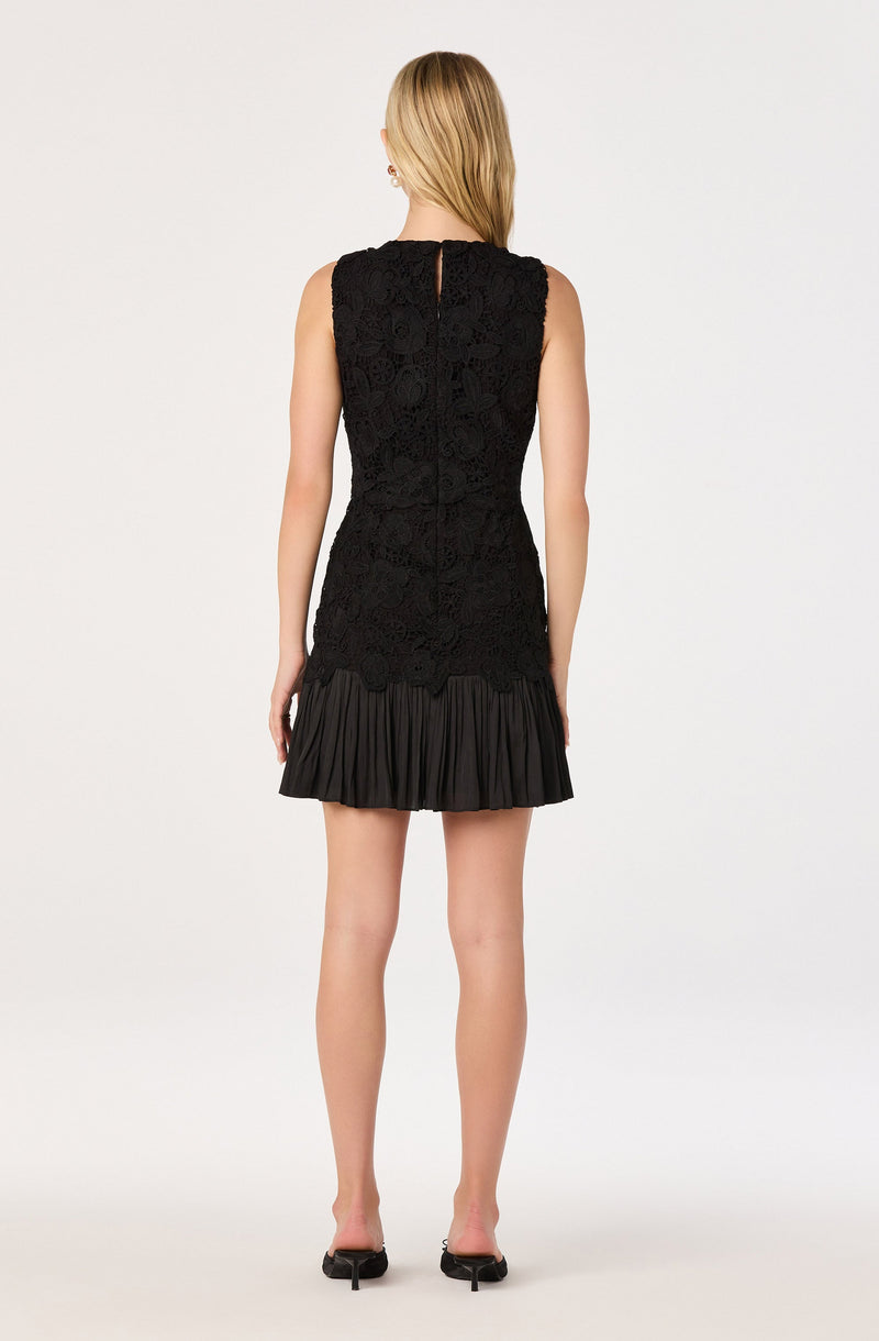 Berklee Lace Bodice Mini Dress - Black