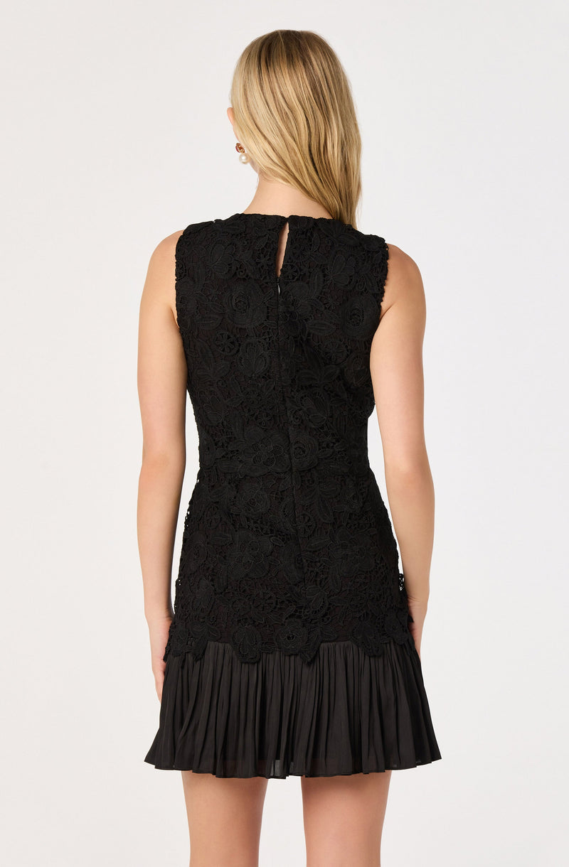Berklee Lace Bodice Mini Dress - Black