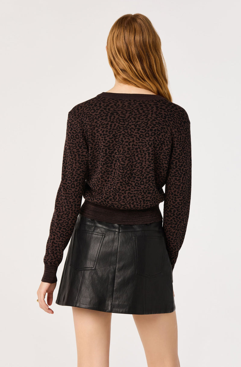 Nikki Leopard Print Cardigan - Espresso Leopard