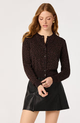 Nikki Leopard Print Cardigan - Espresso Leopard