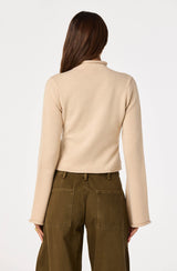 May Bell Sleeve Mock Neck Sweater - Oatmeal