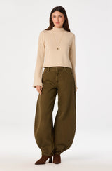 May Bell Sleeve Mock Neck Sweater - Oatmeal