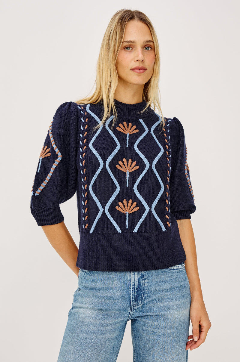 Addy Sweater in Floral Cables