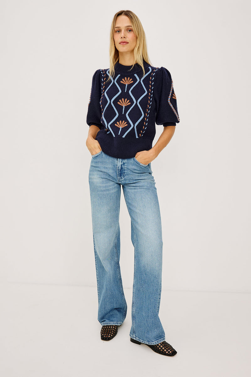 Addy Sweater in Floral Cables