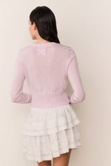 LoveShackFancy - Ruffle Mini Crystal Bow Skirt - White