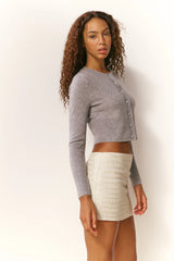 LoveShackFancy - Adeanne Cardigan - Grey Melange
