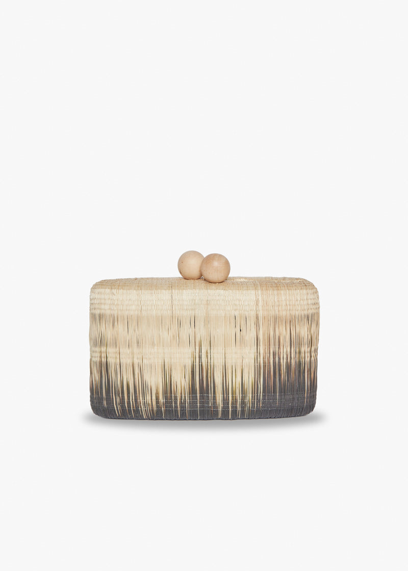 Akna Woven Ombre Straw Clutch Bag