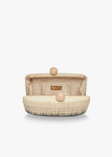 Akna Woven Ombre Straw Clutch Bag
