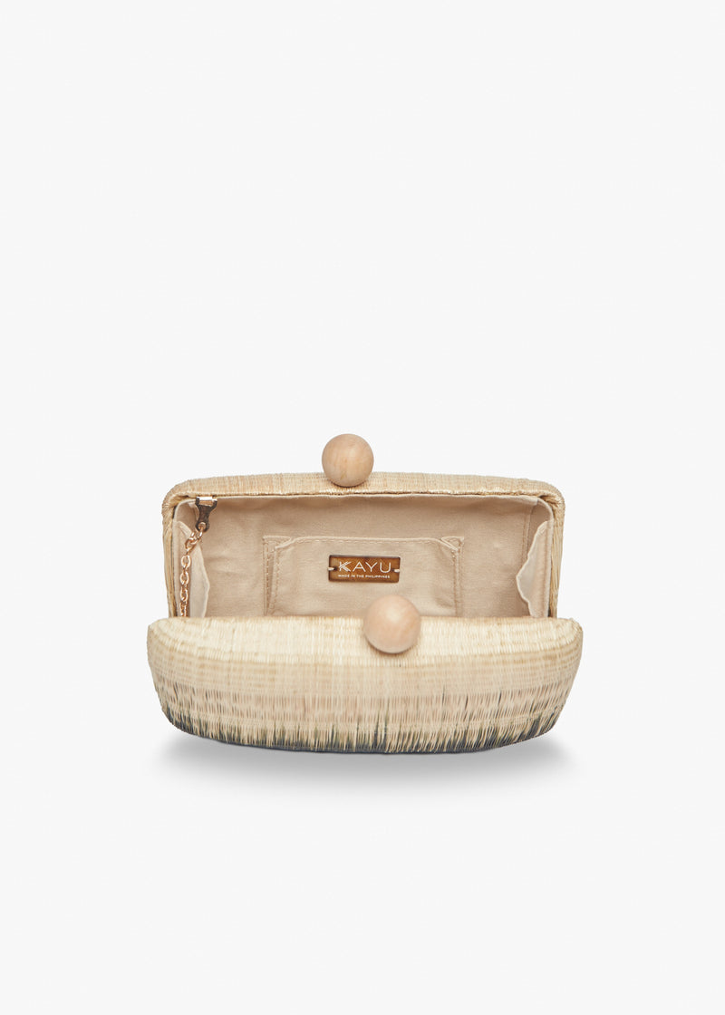 Akna Woven Ombre Straw Clutch Bag