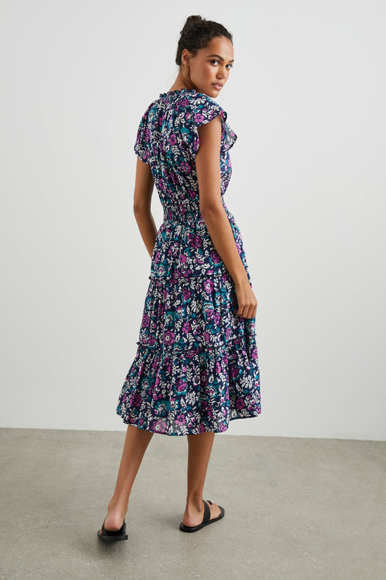 Amellia Dress, Woodblock Floral