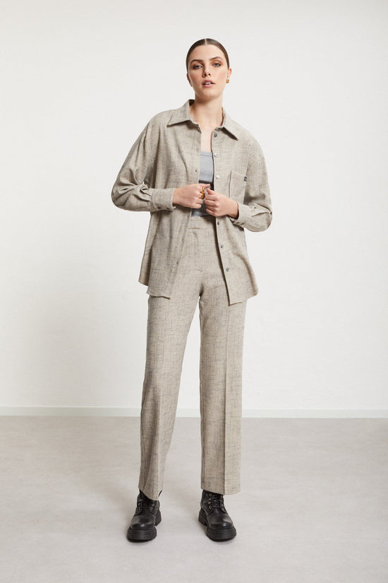 Ottod'Ame - Wool Blend Ankle Length Trousers - Stone