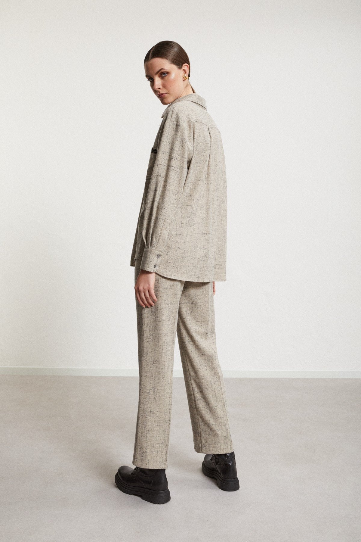 Ottod'Ame - Wool Blend Ankle Length Trousers - Stone