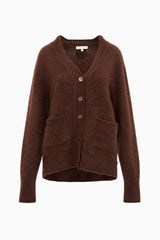 LoveShackFancy - Applene Brushed Cashmere Cardigan - Chocolate Brown