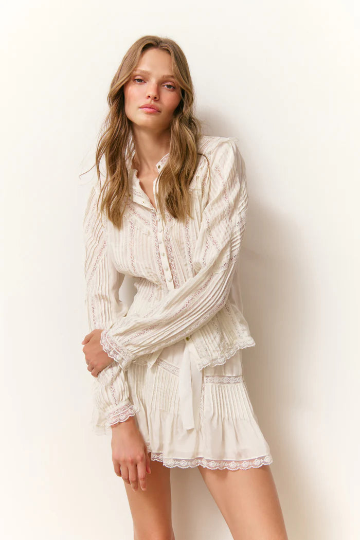 LoveShackFancy - Aralina Blouse - Ivory