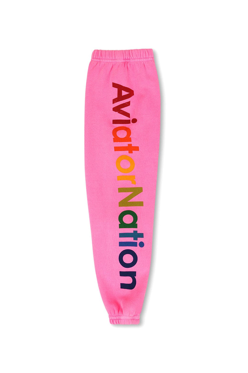 Kid's Venice Sweatpants in Neon Pink