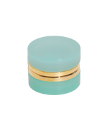 Small Round Aqua Opaline Glass Box