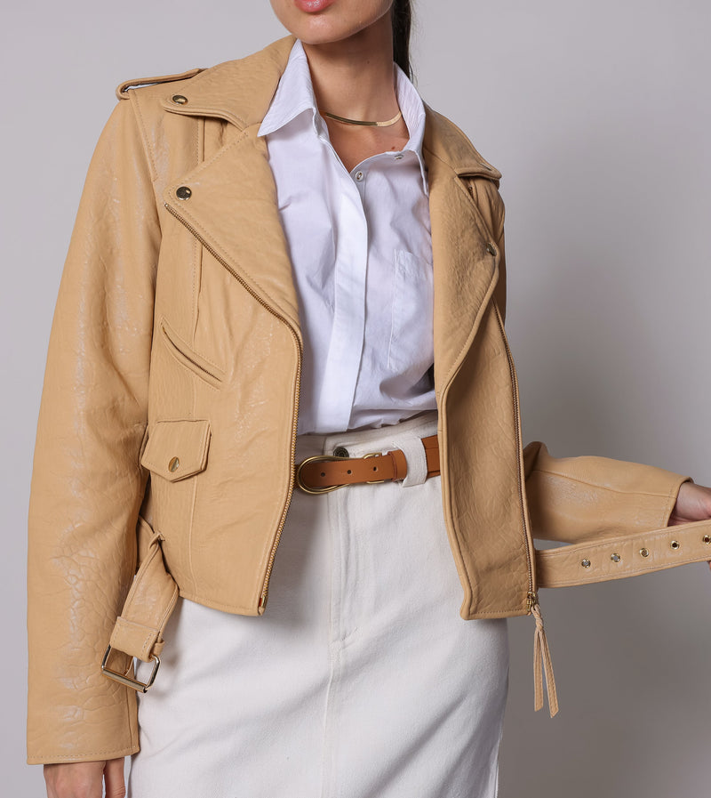Cleobella - Asher Leather Jacket - Tan