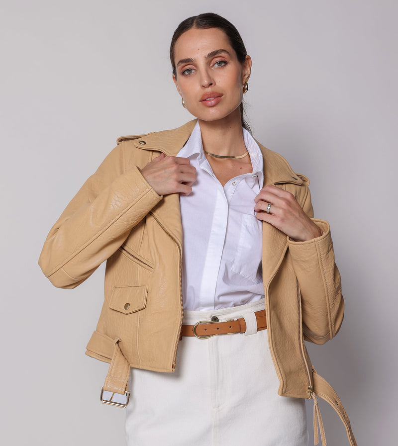 Cleobella - Asher Leather Jacket - Tan