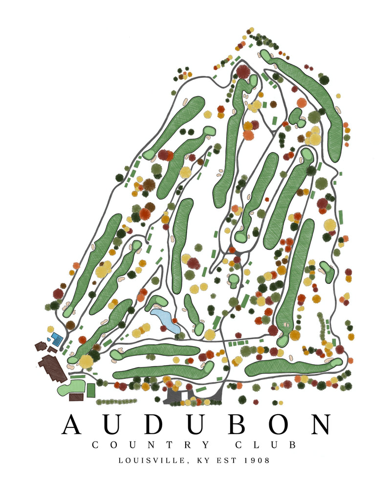 Audubon Country Club Golf Print - Framed