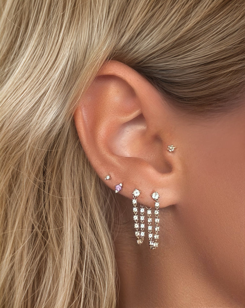 Inside Out Dangle Chain Studs