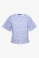 Caballero - Carmen Top - Blue/White Seersucker
