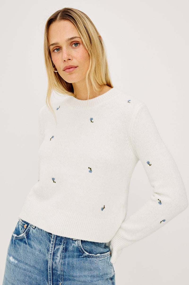 Bettie Sweater in Blue Buds