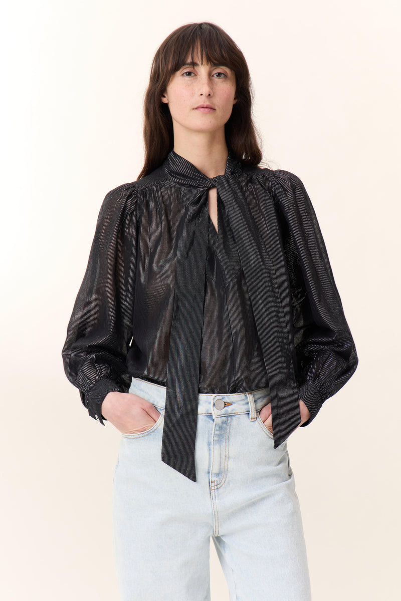 Leon & Harper - Blouse Cilian Stripe - Black